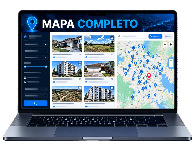 Notebook com o Mapa Completo de imóveis de leilão